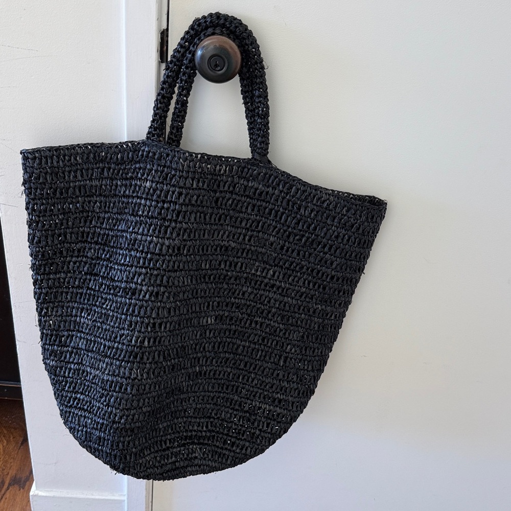 Jenni Kayne Black Raffia Tote Bag
